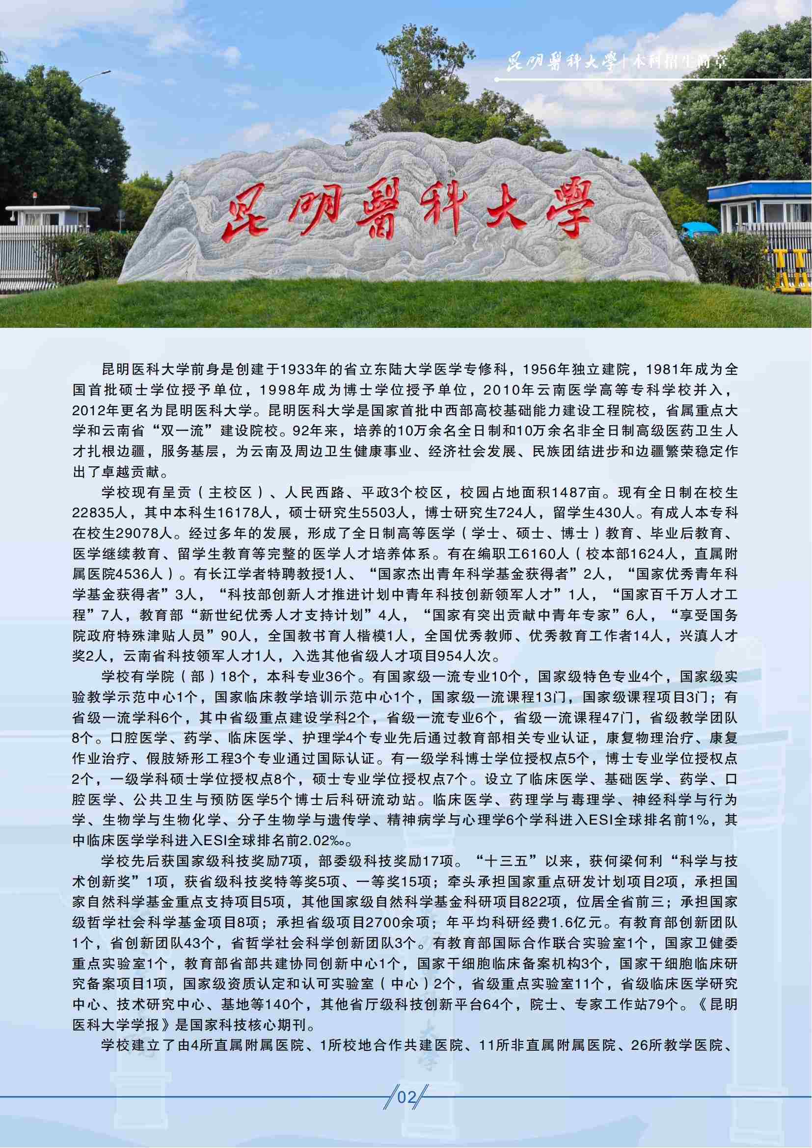昆明醫(yī)科大學(xué)－2025年招生簡章