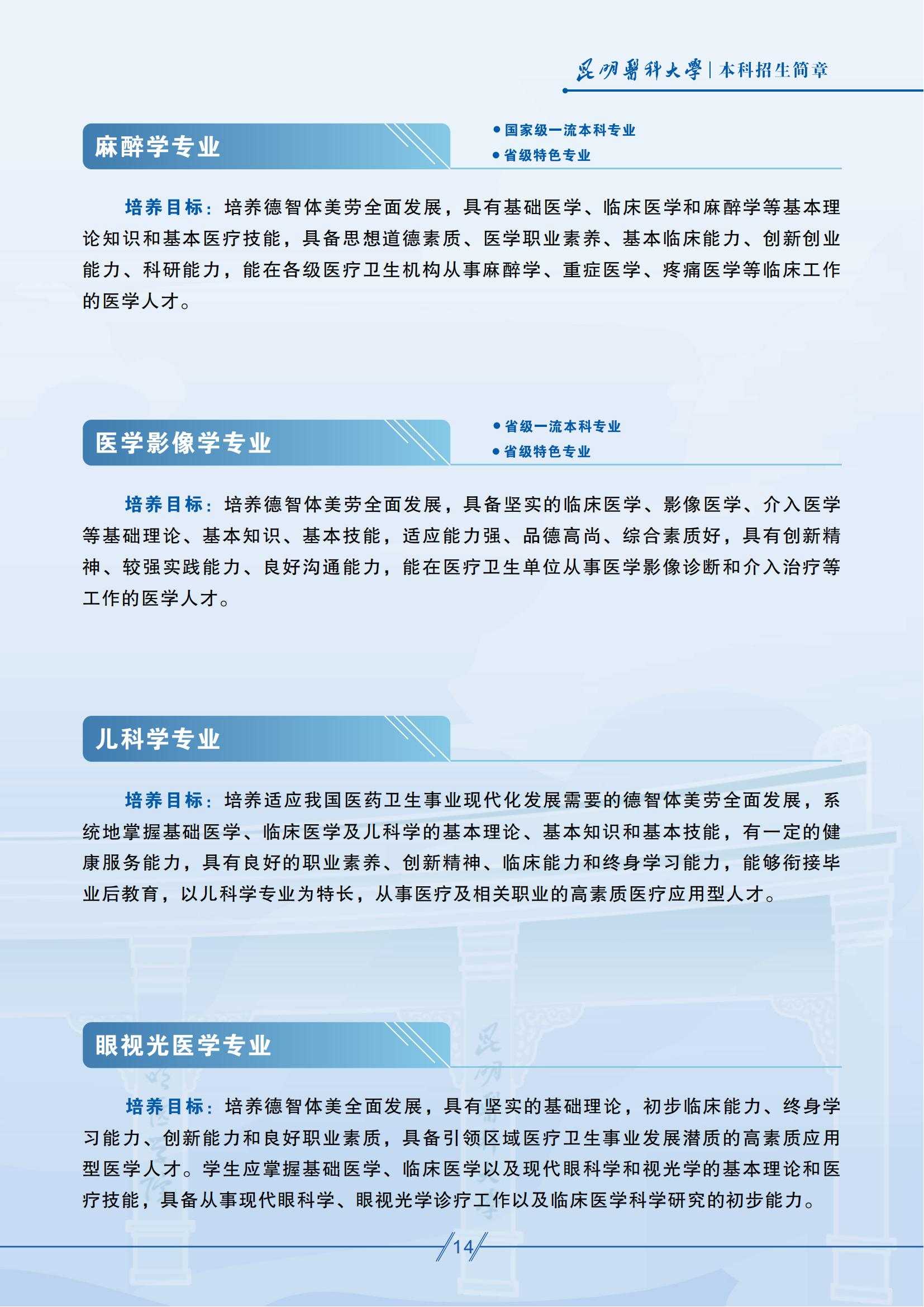 昆明醫(yī)科大學(xué)－2025年招生簡章